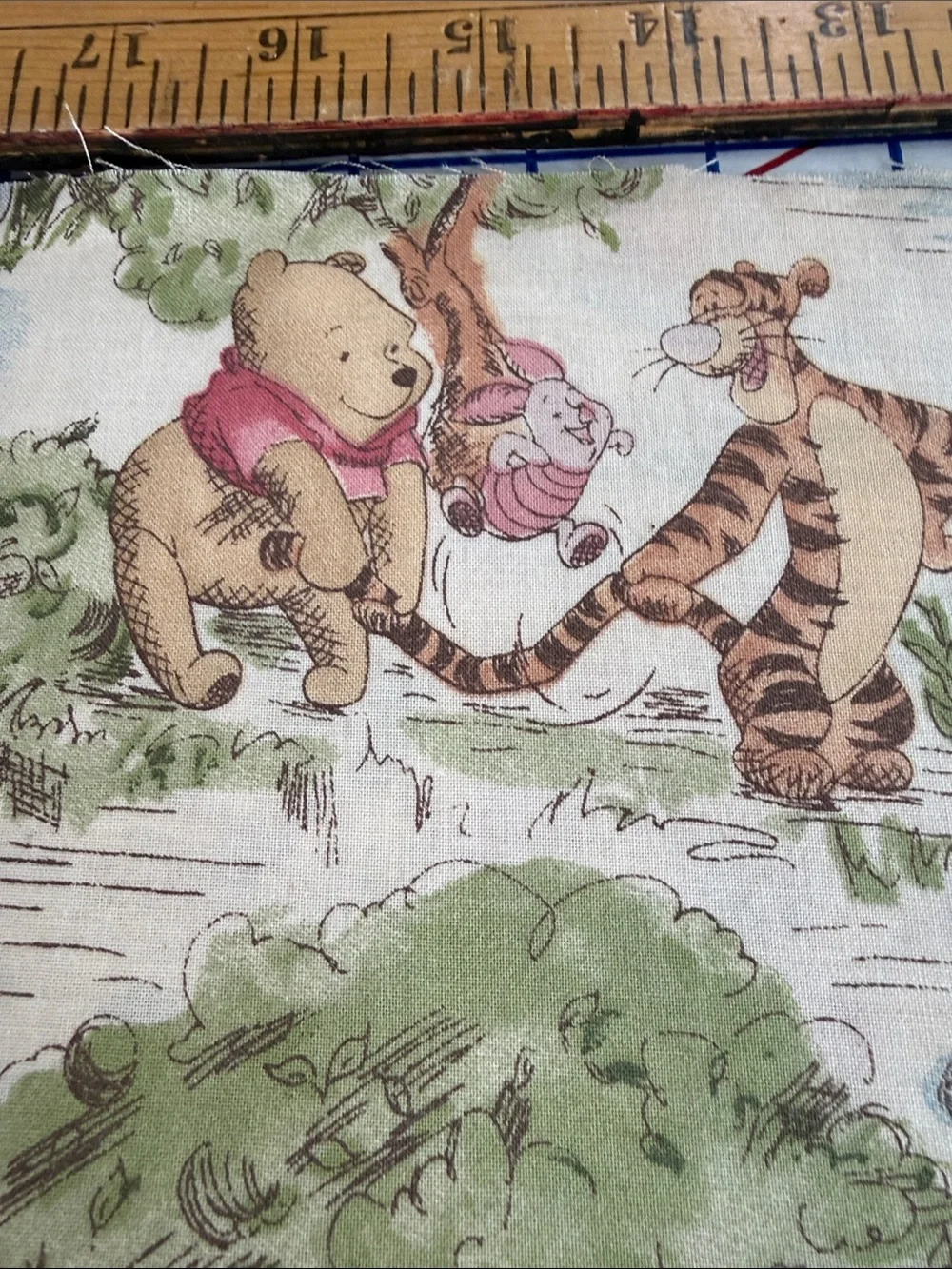 Vintage Disney Winnie the Pooh Day in the Park Fabric Springs 2/3 Yard